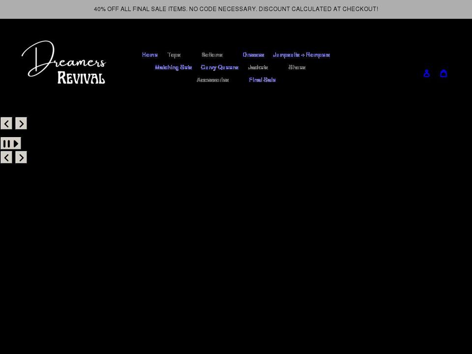 dreamersrevival.com shopify website screenshot