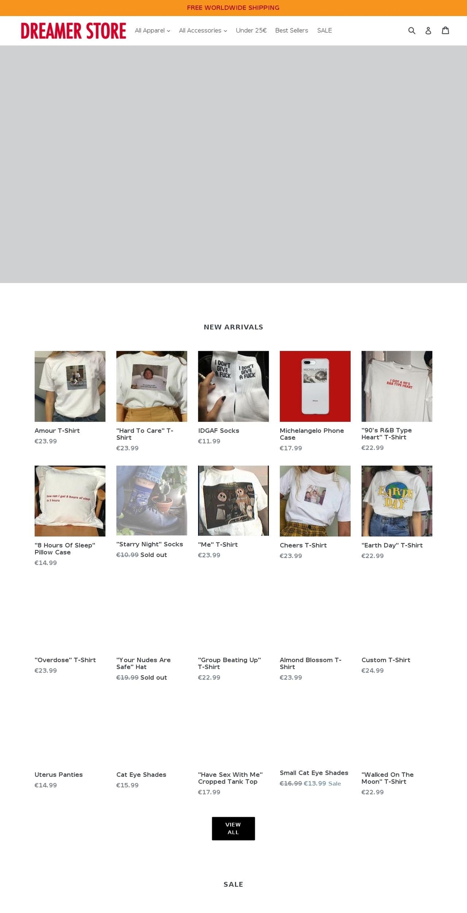 dreamerstore.net shopify website screenshot