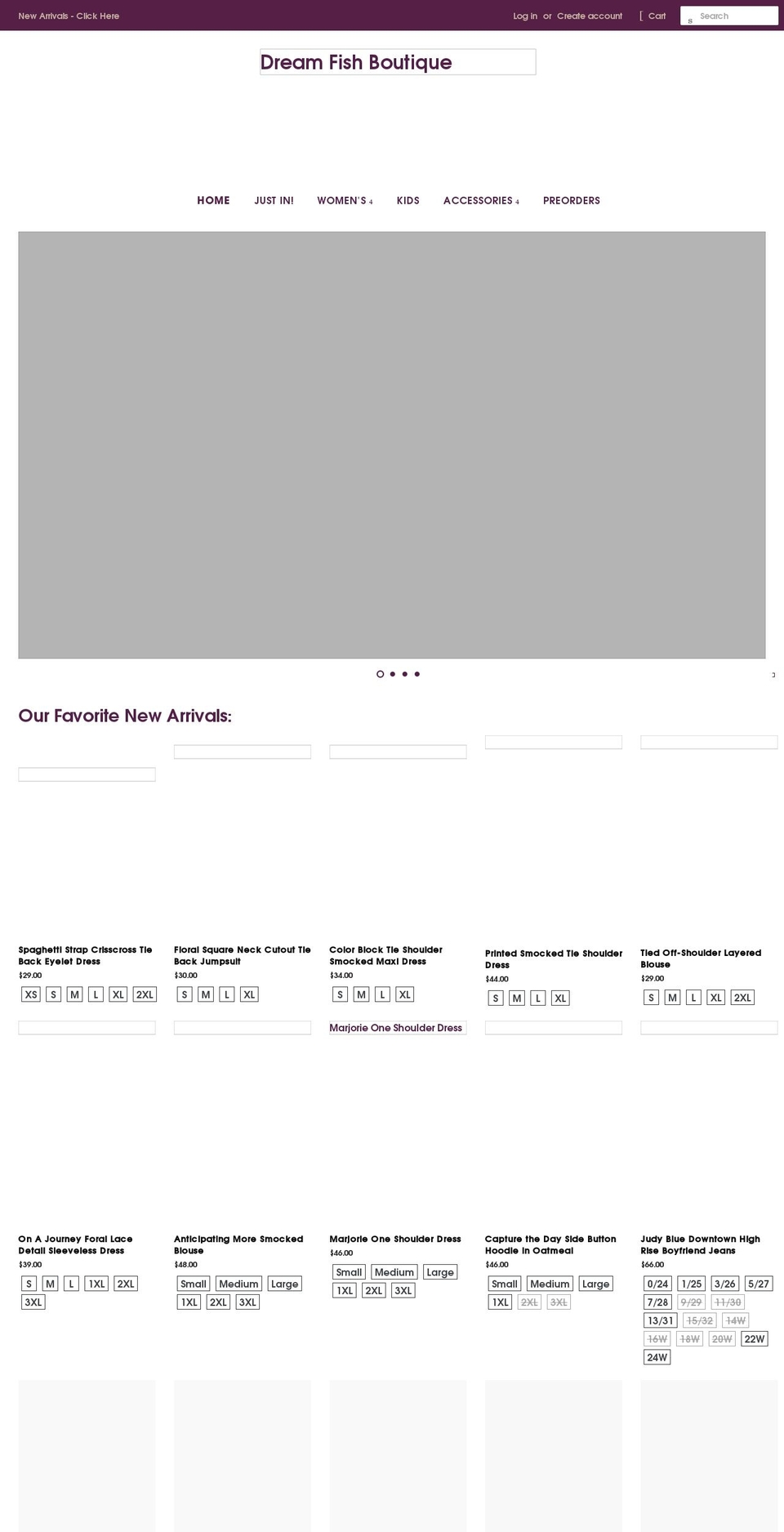 dreamfishboutique.com shopify website screenshot