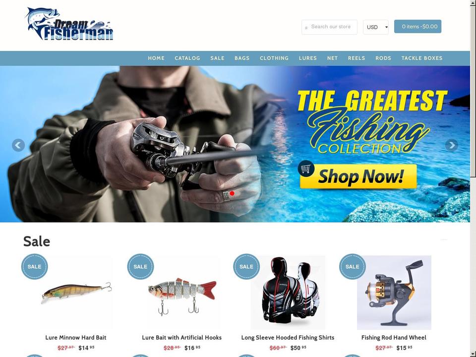dreamfisherman.com — Shopify storefront screenshot