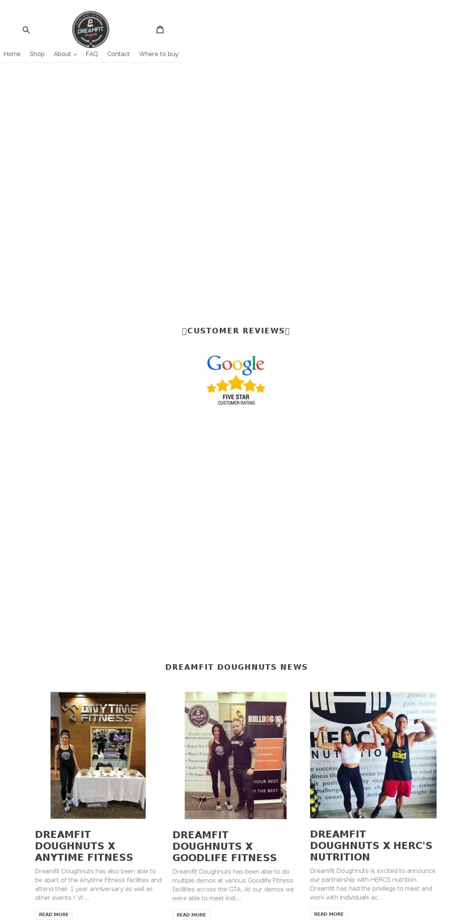 dreamfitdoughnuts.com — Shopify storefront screenshot