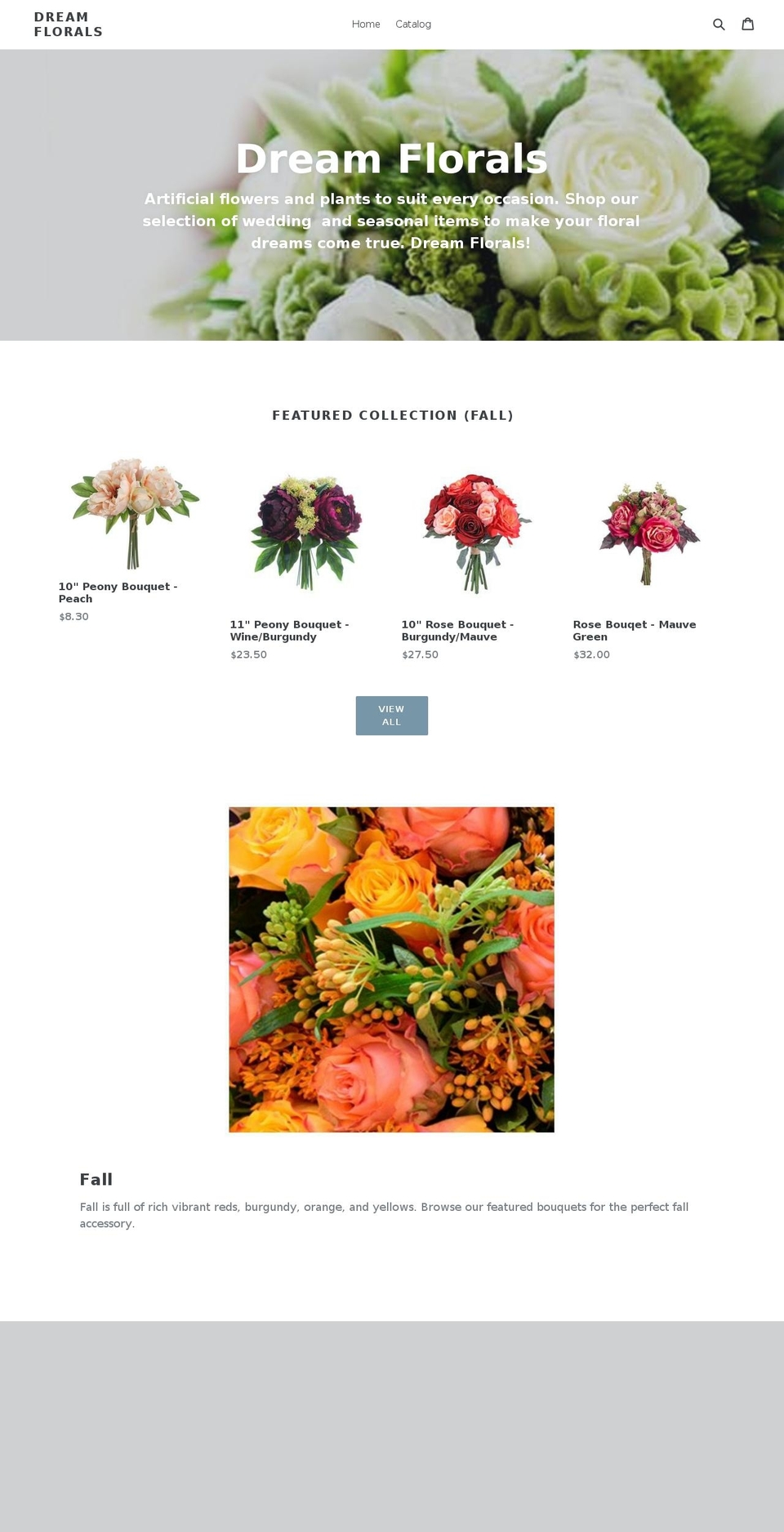 dreamflorals.com — Shopify storefront screenshot