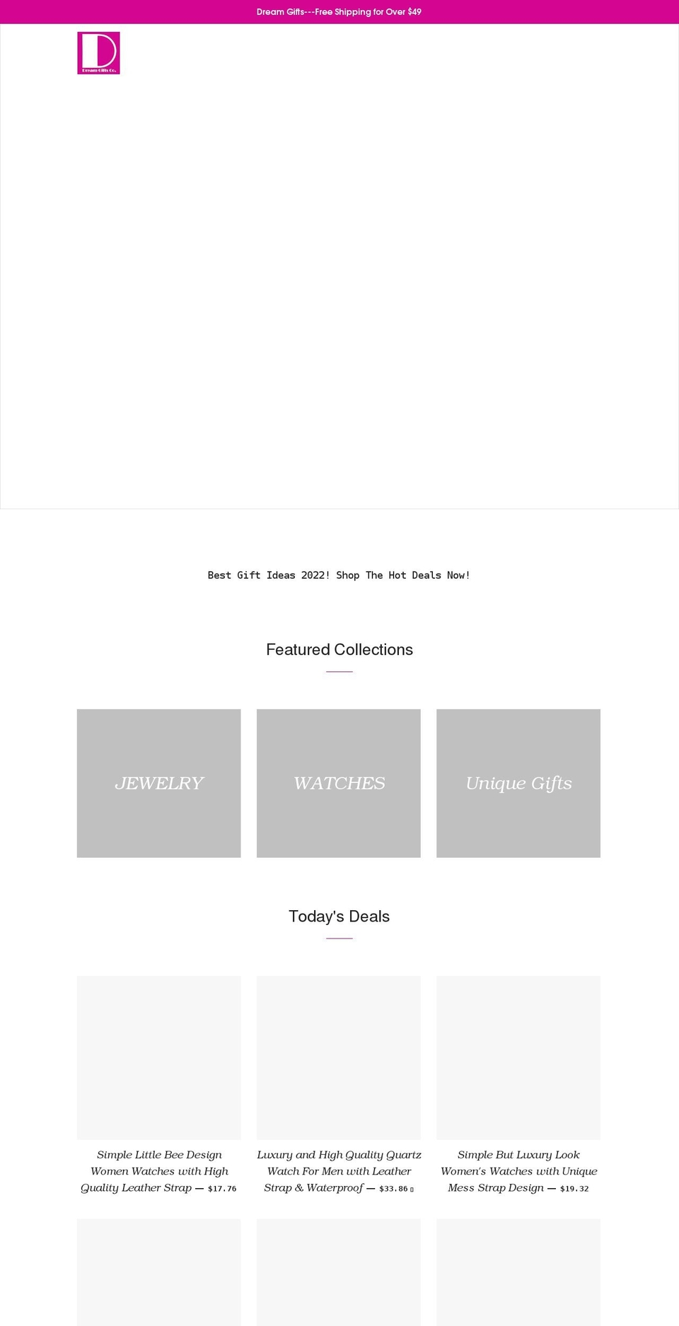dreamgiftideas.com shopify website screenshot