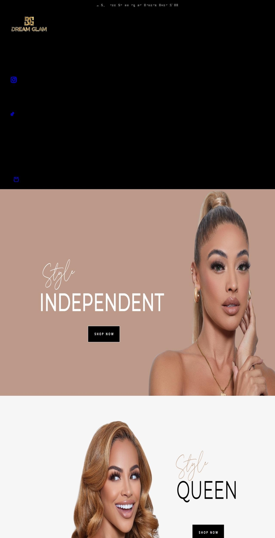 glam Shopify theme site example dreamglam.com