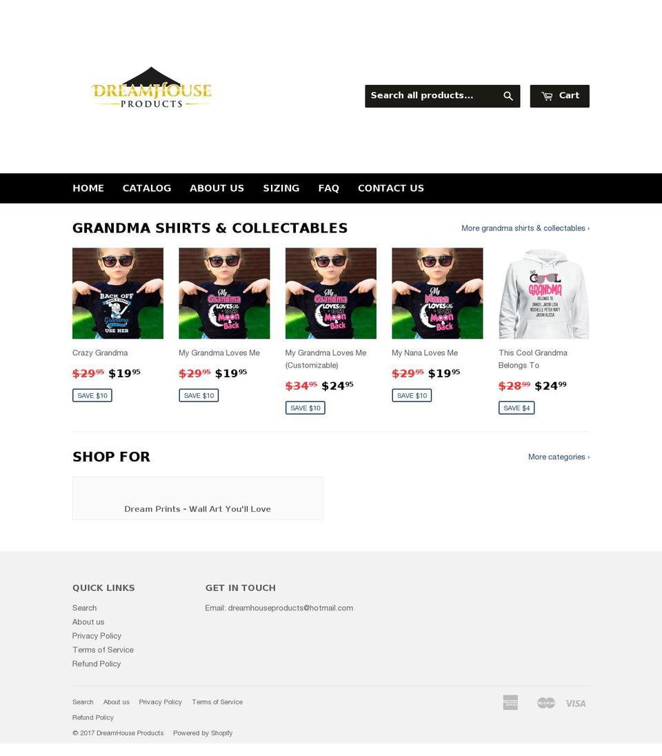 dreamhouseproducts.com shopify website screenshot