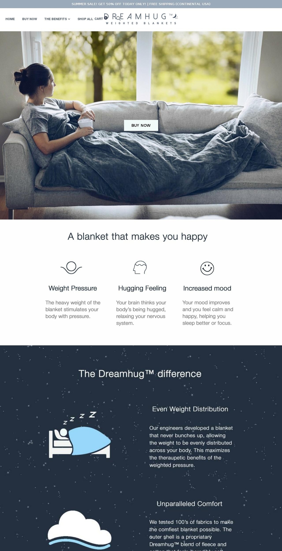 dreamhug.com shopify website screenshot