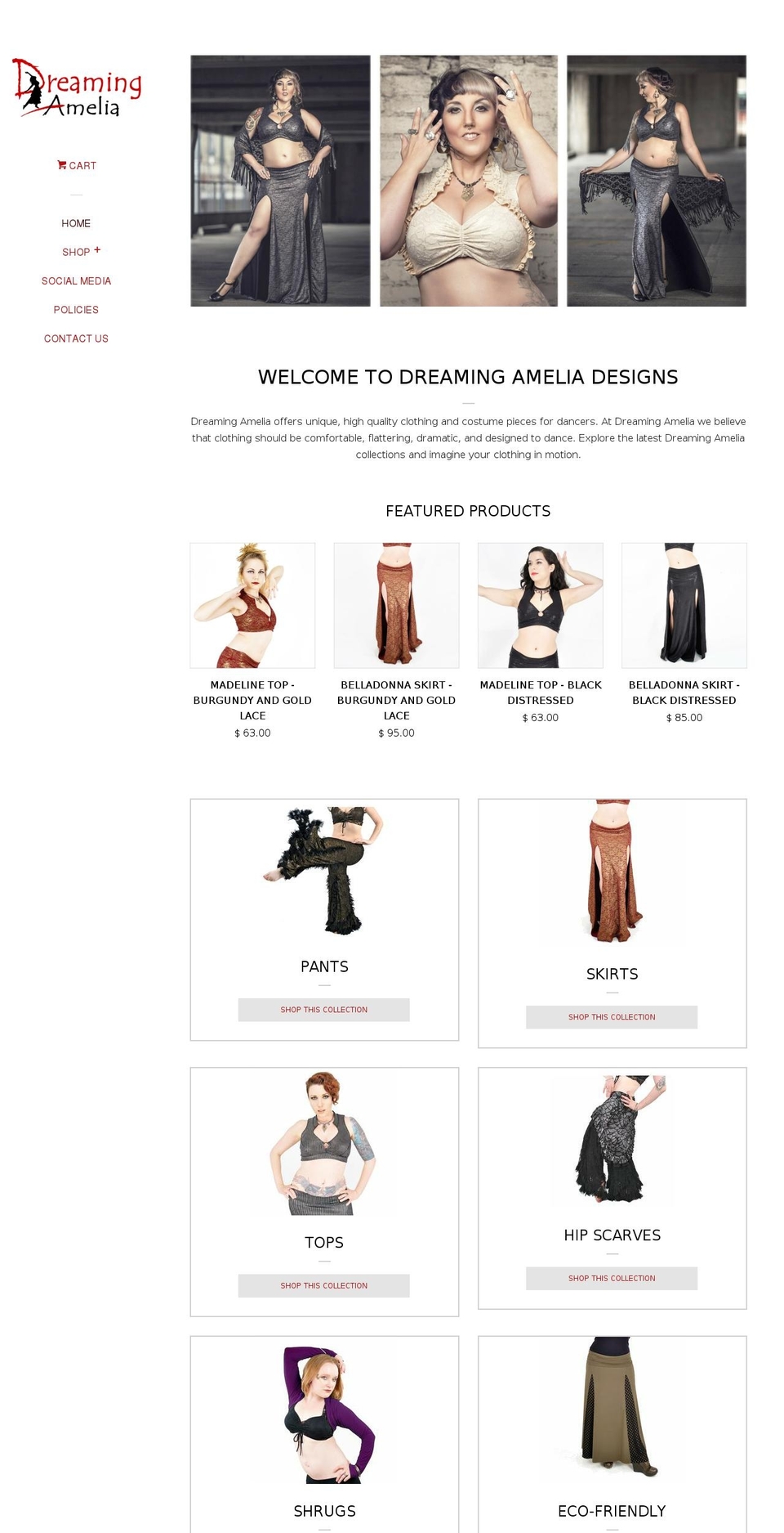 dreamingamelia.com shopify website screenshot