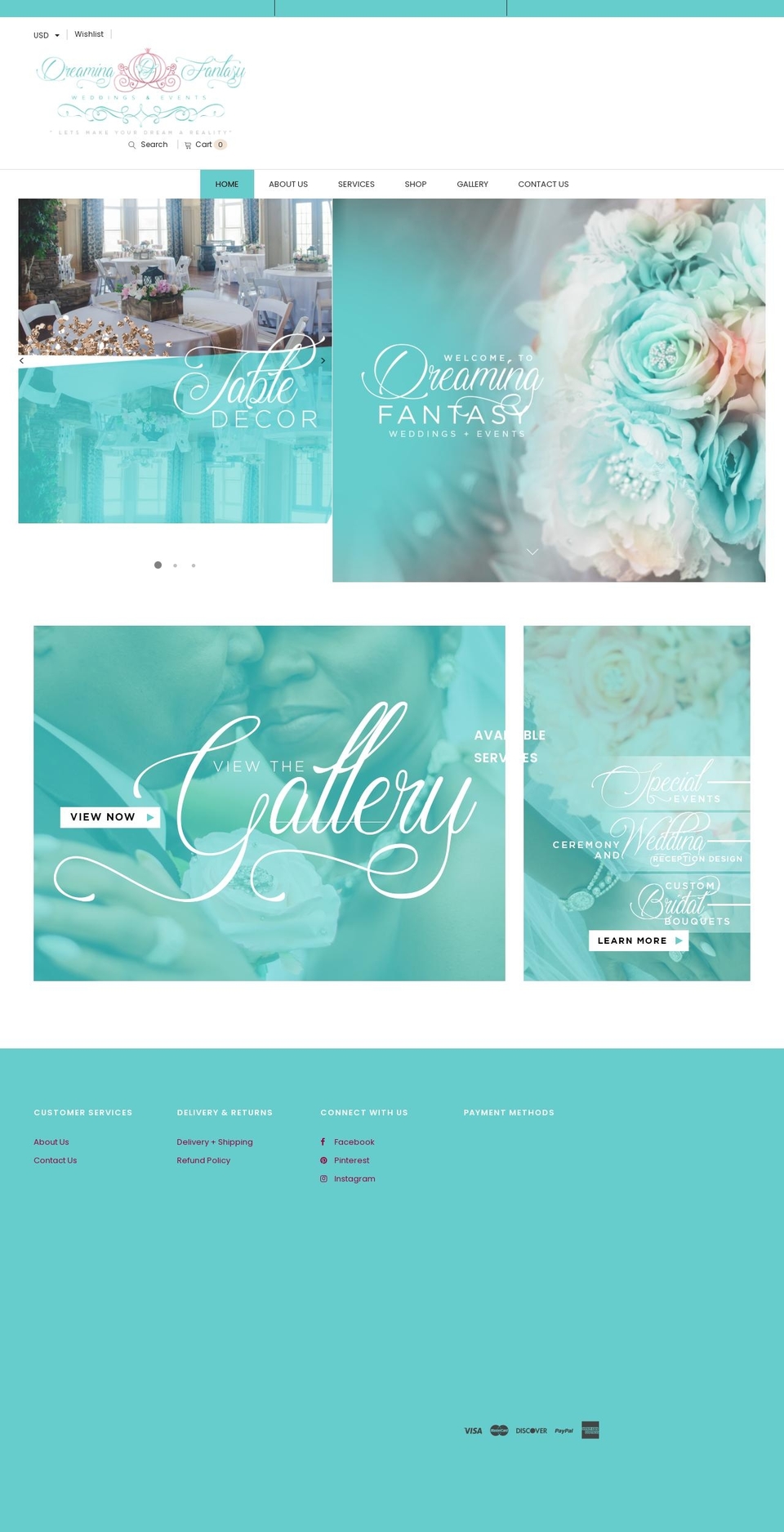 The Rozay Quartz Premium Theme - #1 Shopify theme site example dreamingfantasyevents.com