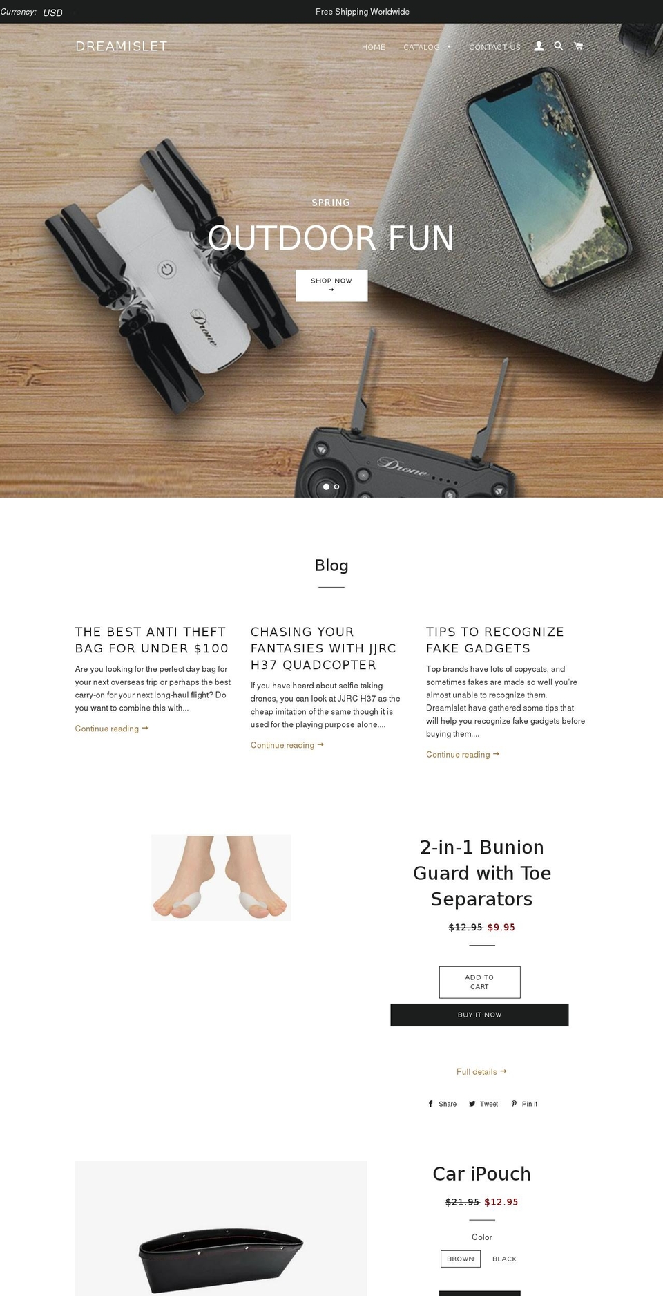 dreamislet.com shopify website screenshot