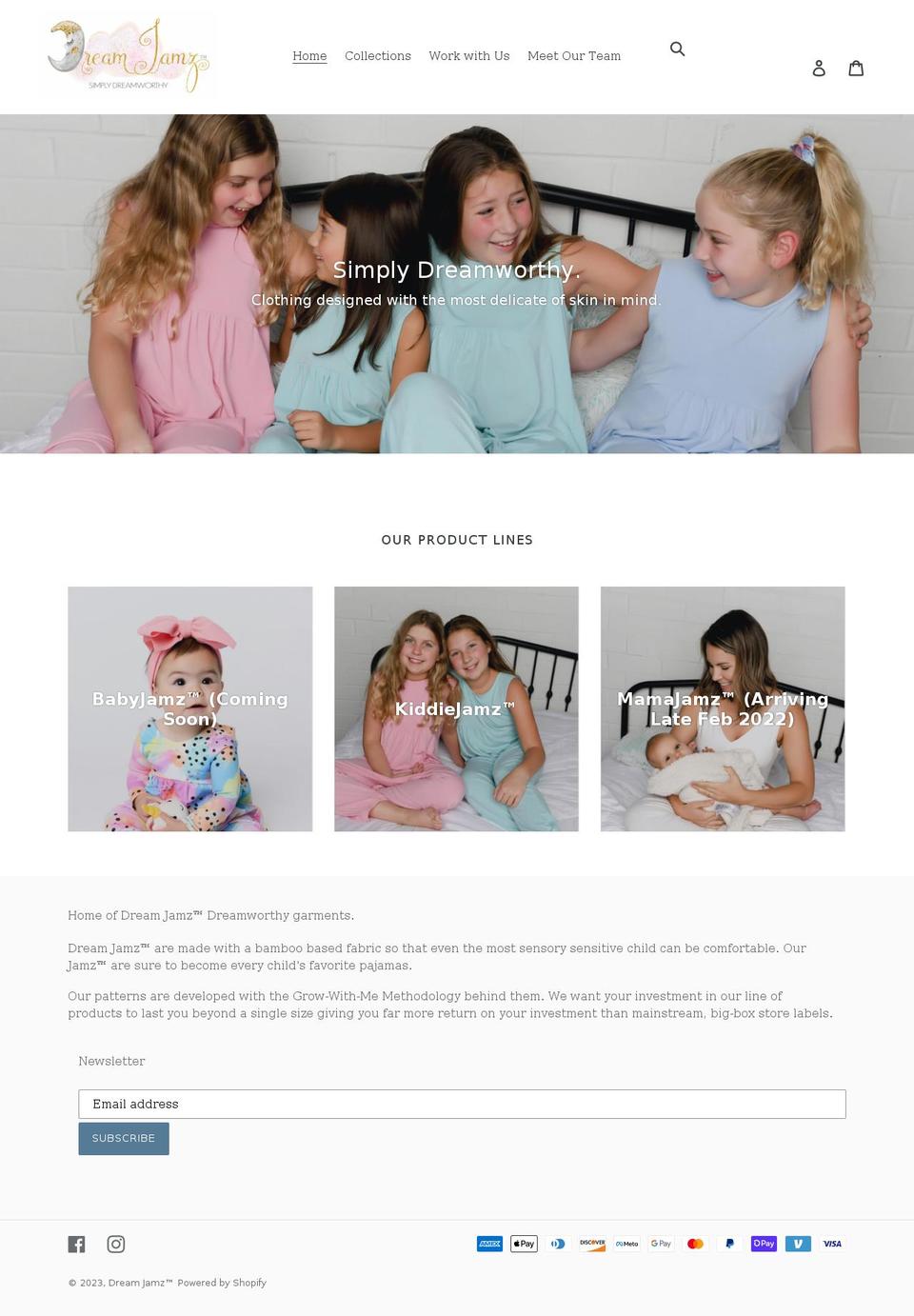 dreamjamz.com shopify website screenshot