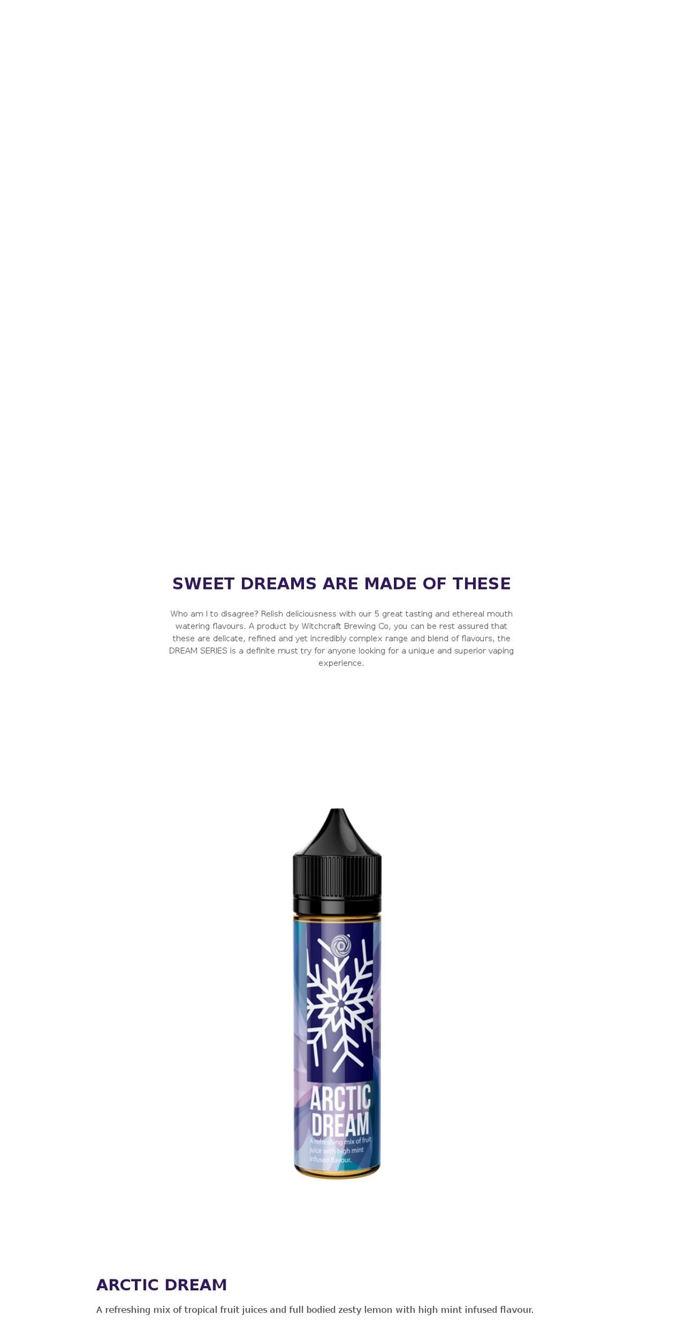 dreamjuices.com shopify website screenshot