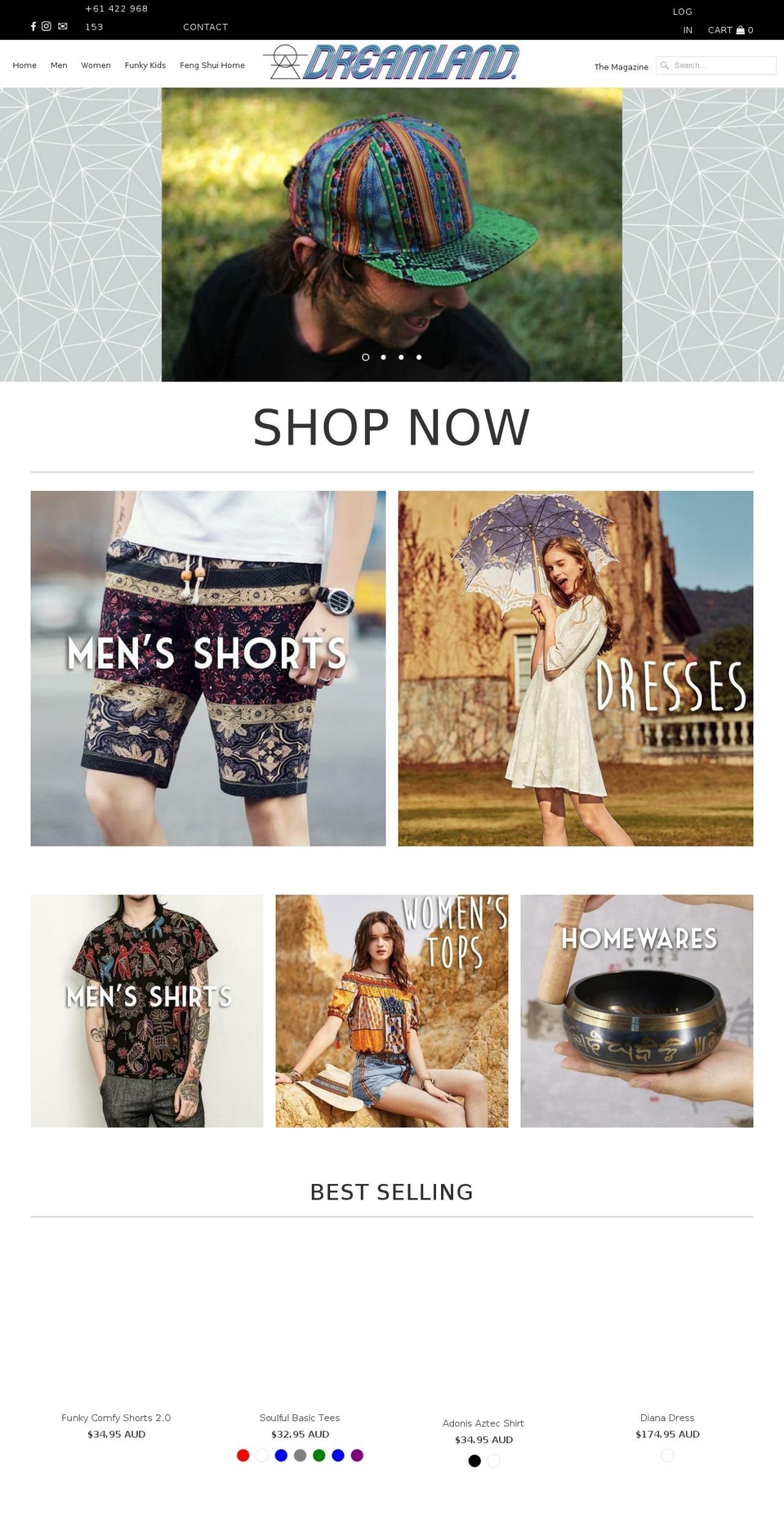 dreamlandmagazineshop.com shopify website screenshot