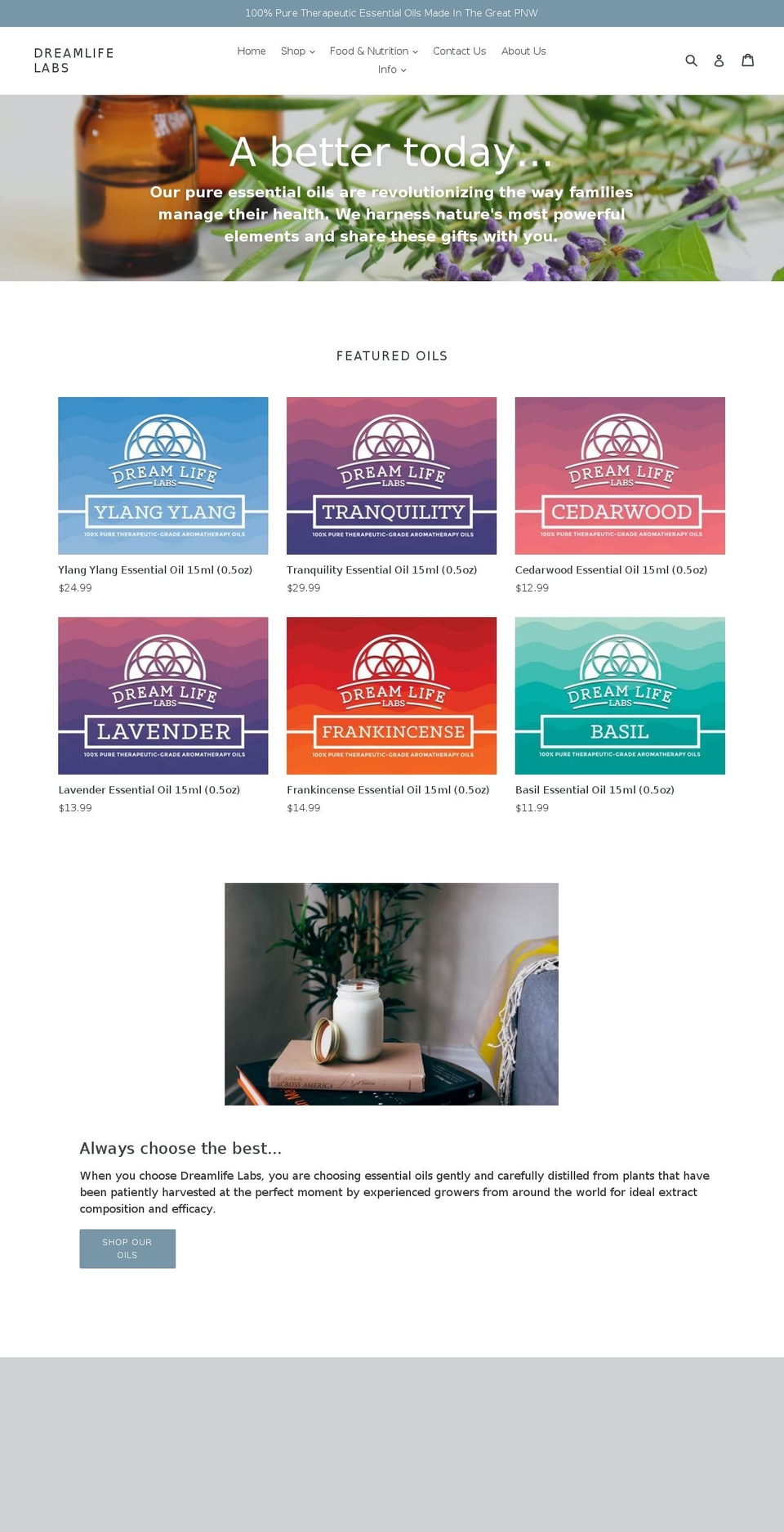 dreamlifelabs.com — Shopify storefront screenshot