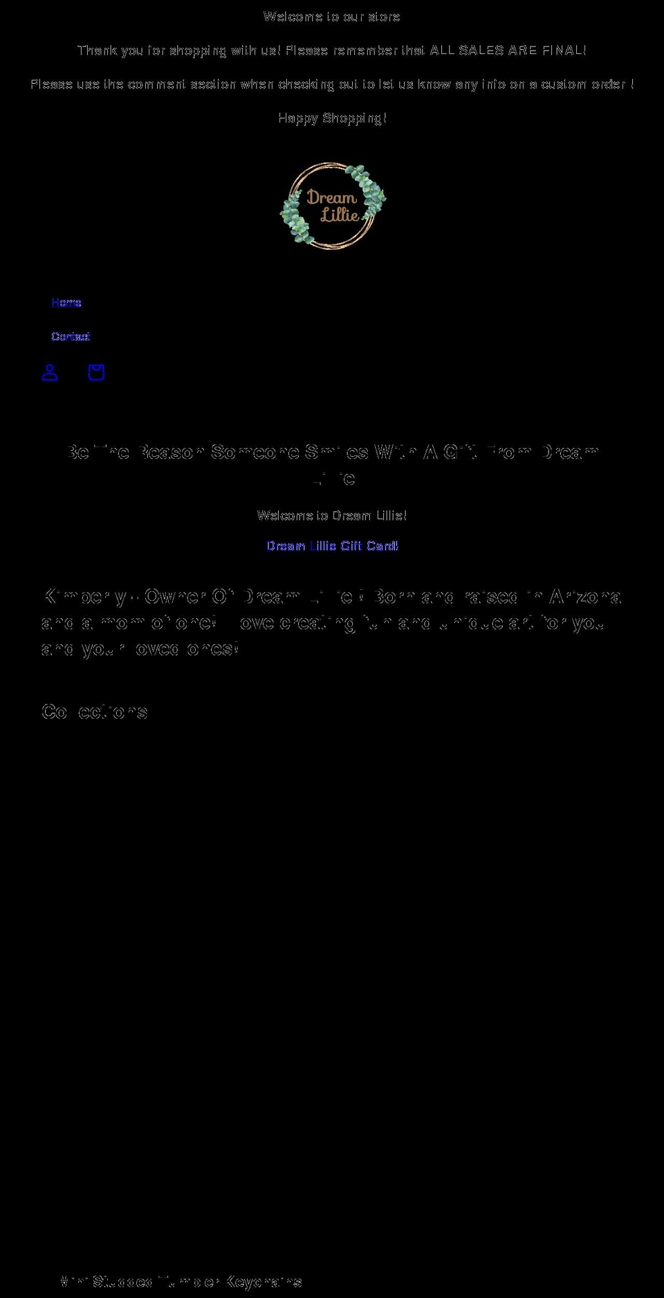 dreamlillie.com — Shopify storefront screenshot