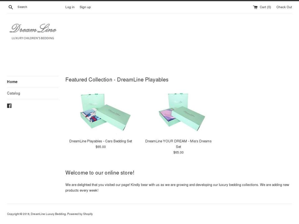 dreamlineluxurybedding.com — Shopify storefront screenshot