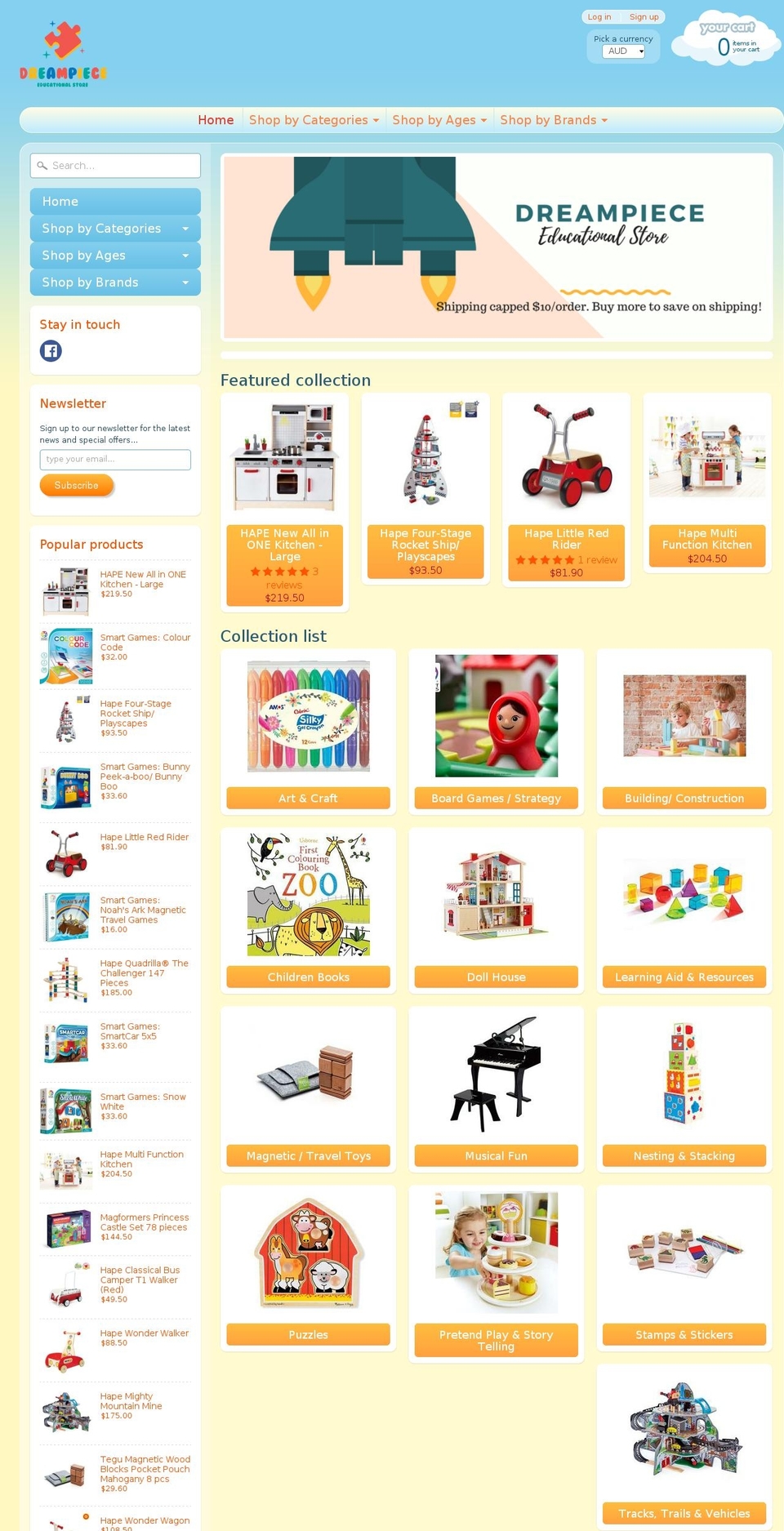 dreampiece.com.au shopify website screenshot