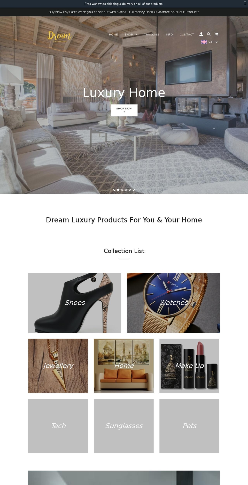 dreamrooms.net shopify website screenshot