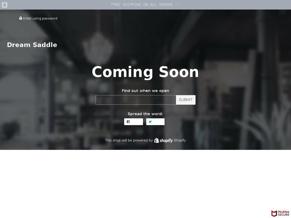 dreamsaddle.com — Shopify storefront screenshot
