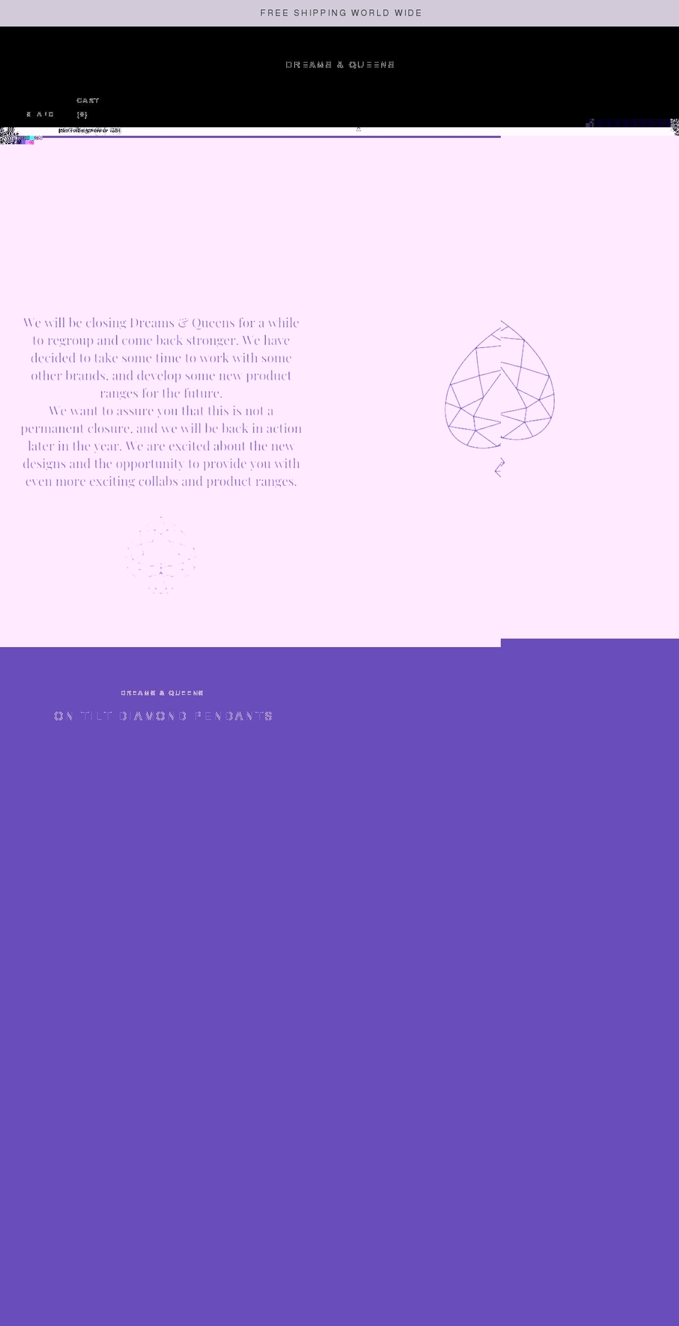 dreamsandqueens.com shopify website screenshot