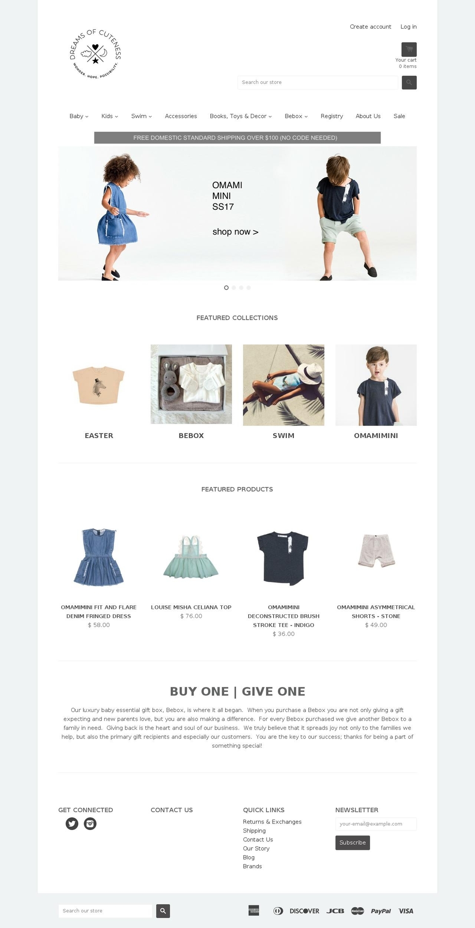 dreamsofcuteness.com shopify website screenshot