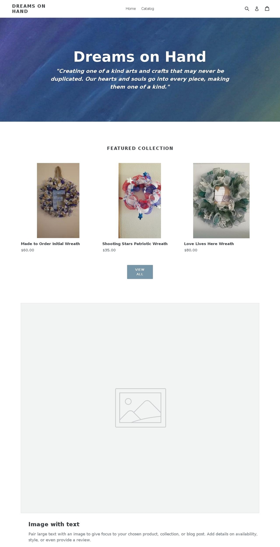 dreamsonhand.com — Shopify storefront screenshot