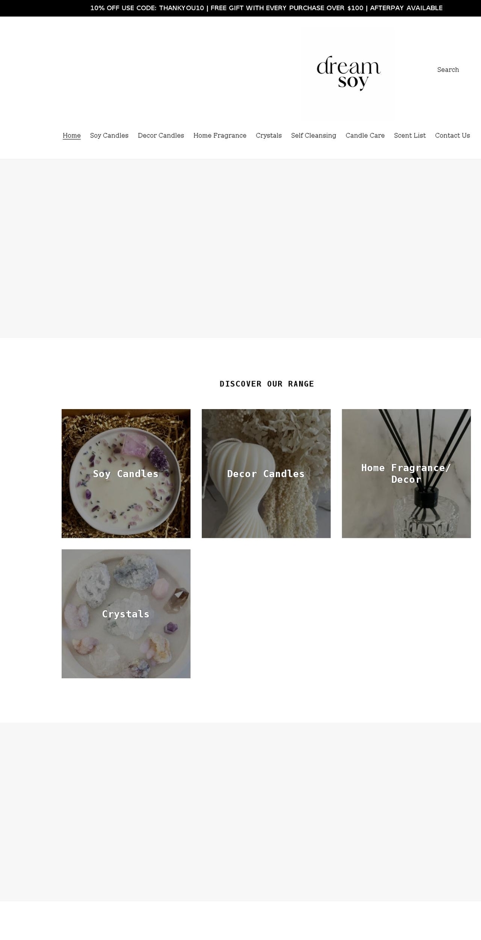 dreamsoycandles.com shopify website screenshot
