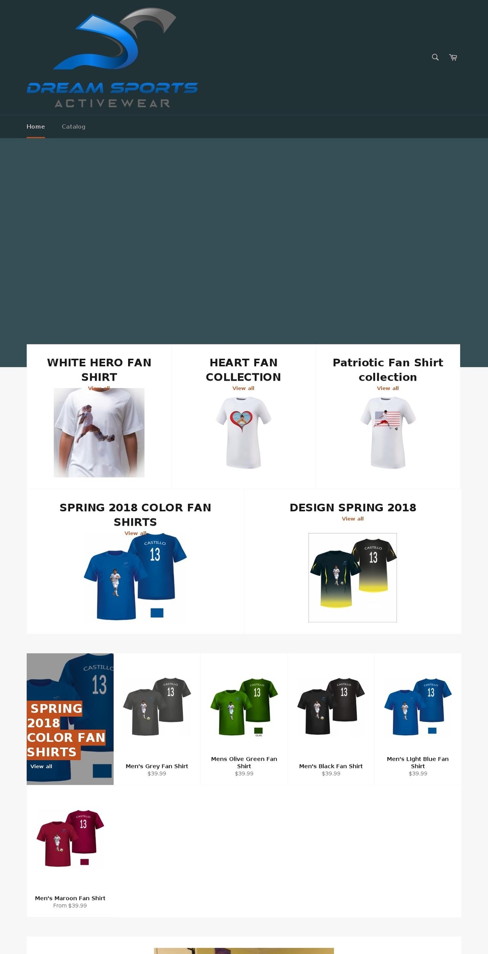 dreamsportsactivewear.com — Shopify storefront screenshot