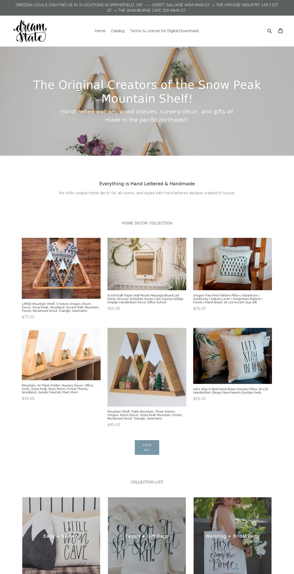 dreamstateshop.com — Shopify storefront screenshot