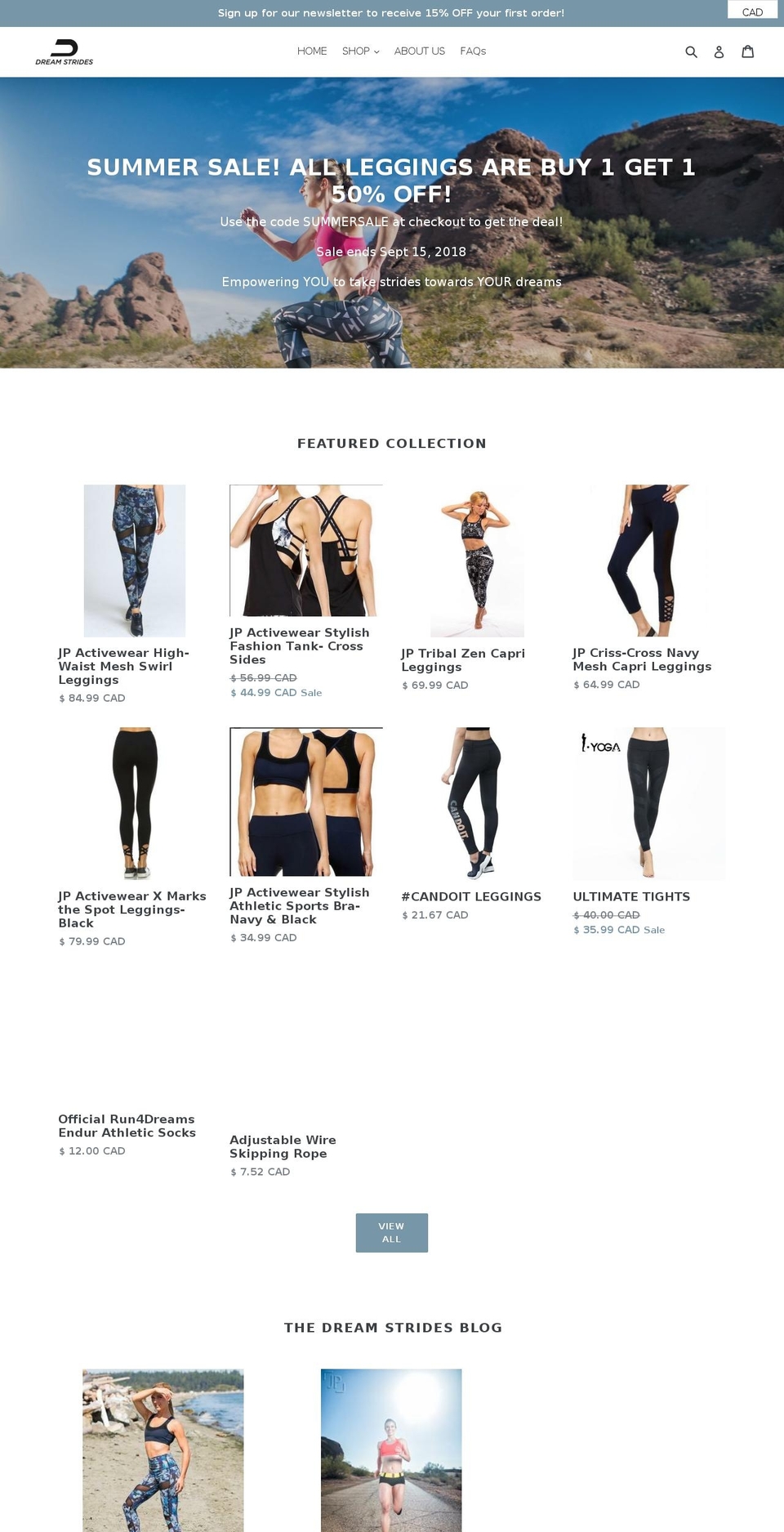 dreamstrides.com shopify website screenshot