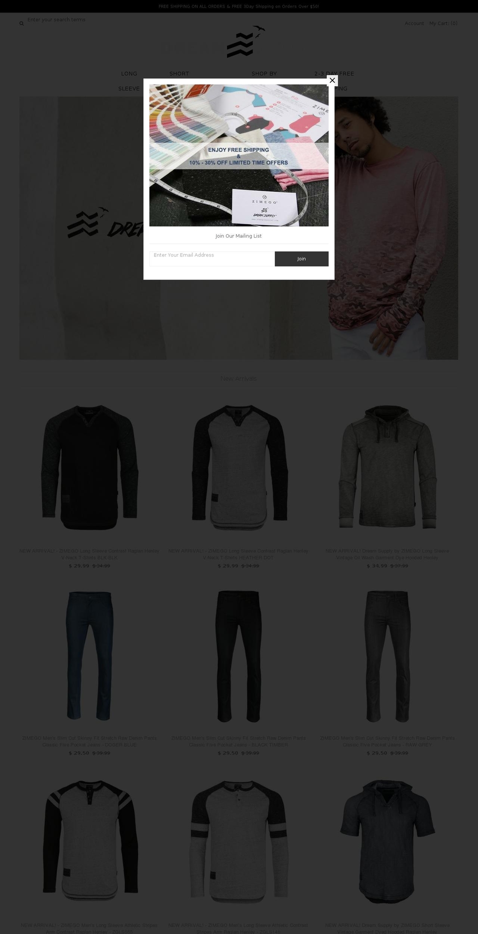 dreamsupplyclothing.com — Shopify storefront screenshot