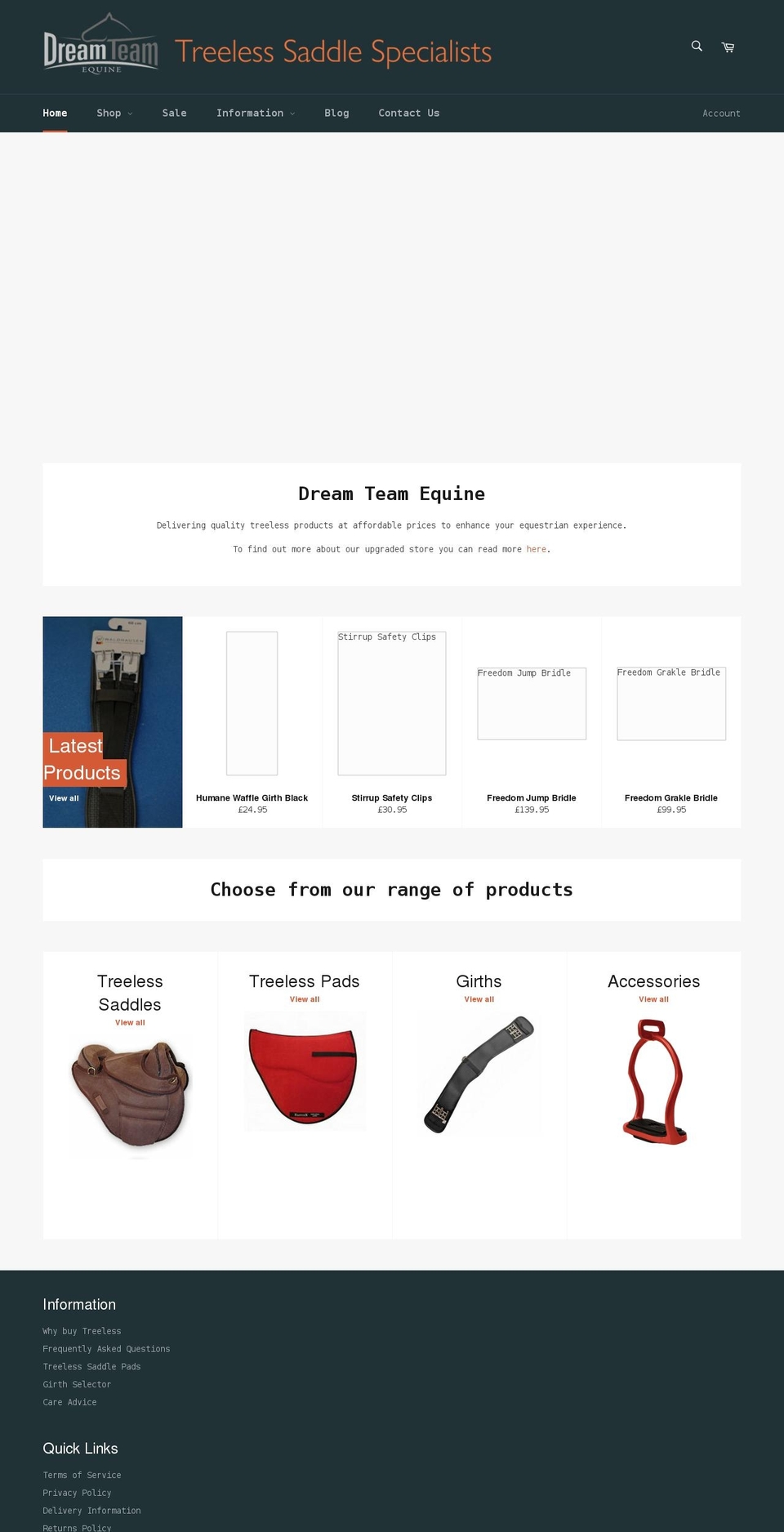 dreamteamequine.com shopify website screenshot