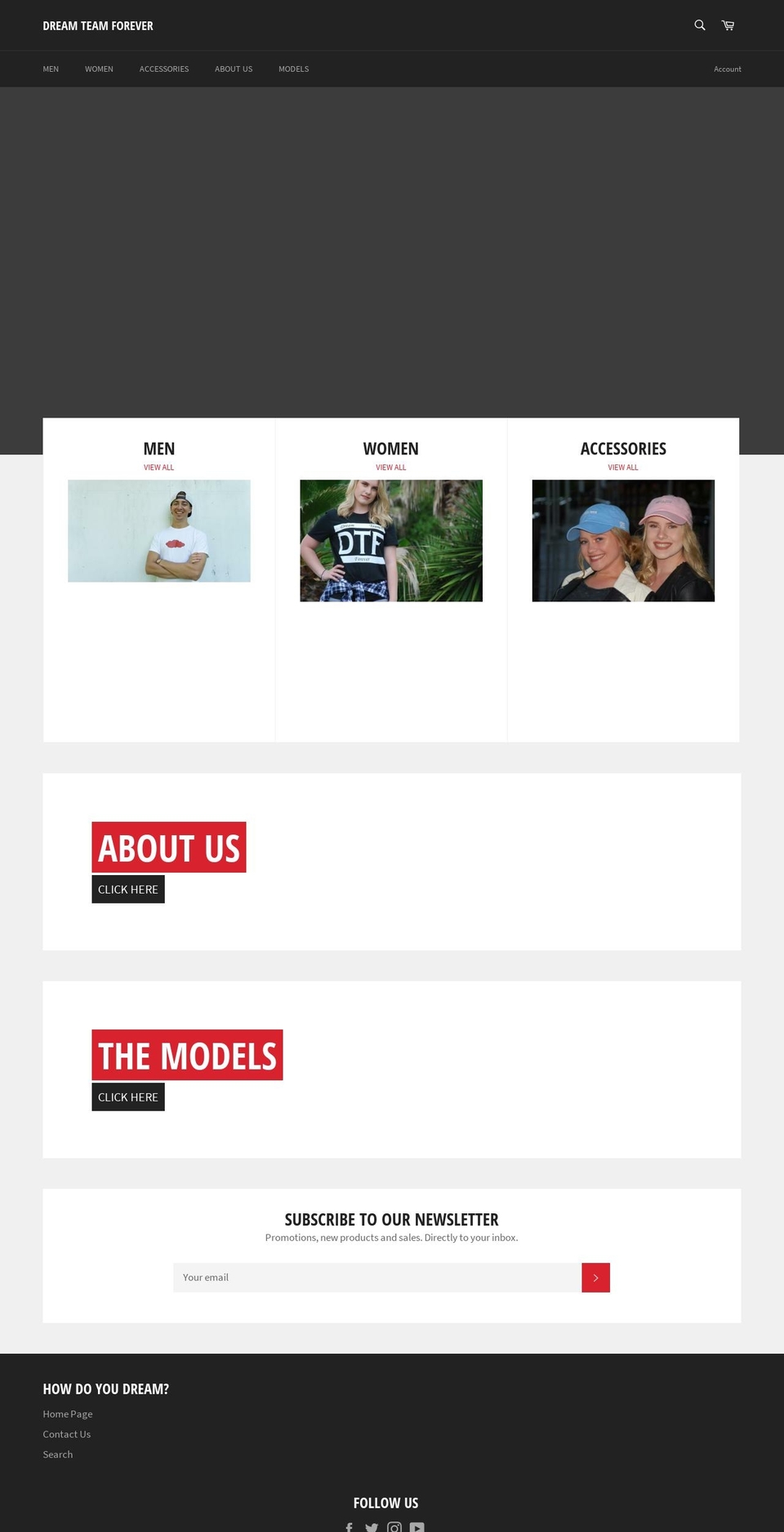 dreamteamfrvr.com — Shopify storefront screenshot