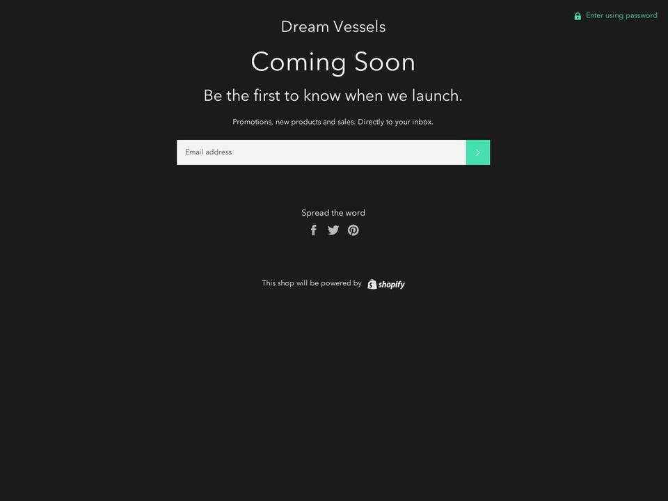 dreamvessels.com shopify website screenshot