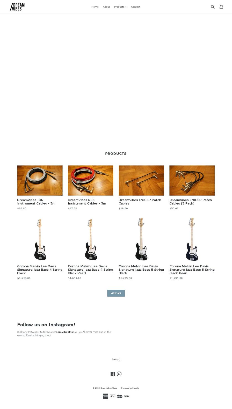 dreamvibesmusic.com — Shopify storefront screenshot