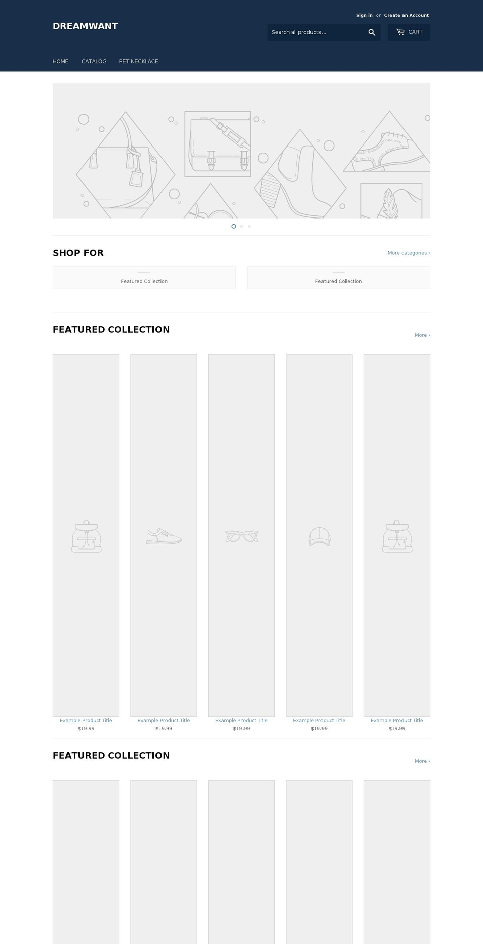dreamwanted.com — Shopify storefront screenshot