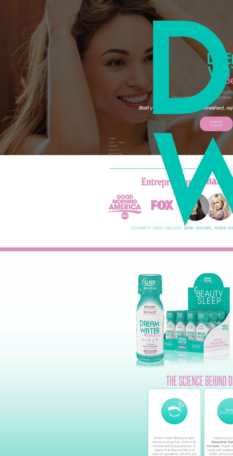 dreamwaterbeauty.com — Shopify storefront screenshot
