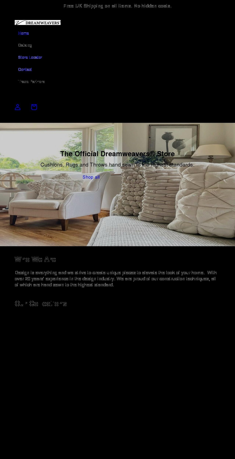 dreamweaversuk.com shopify website screenshot