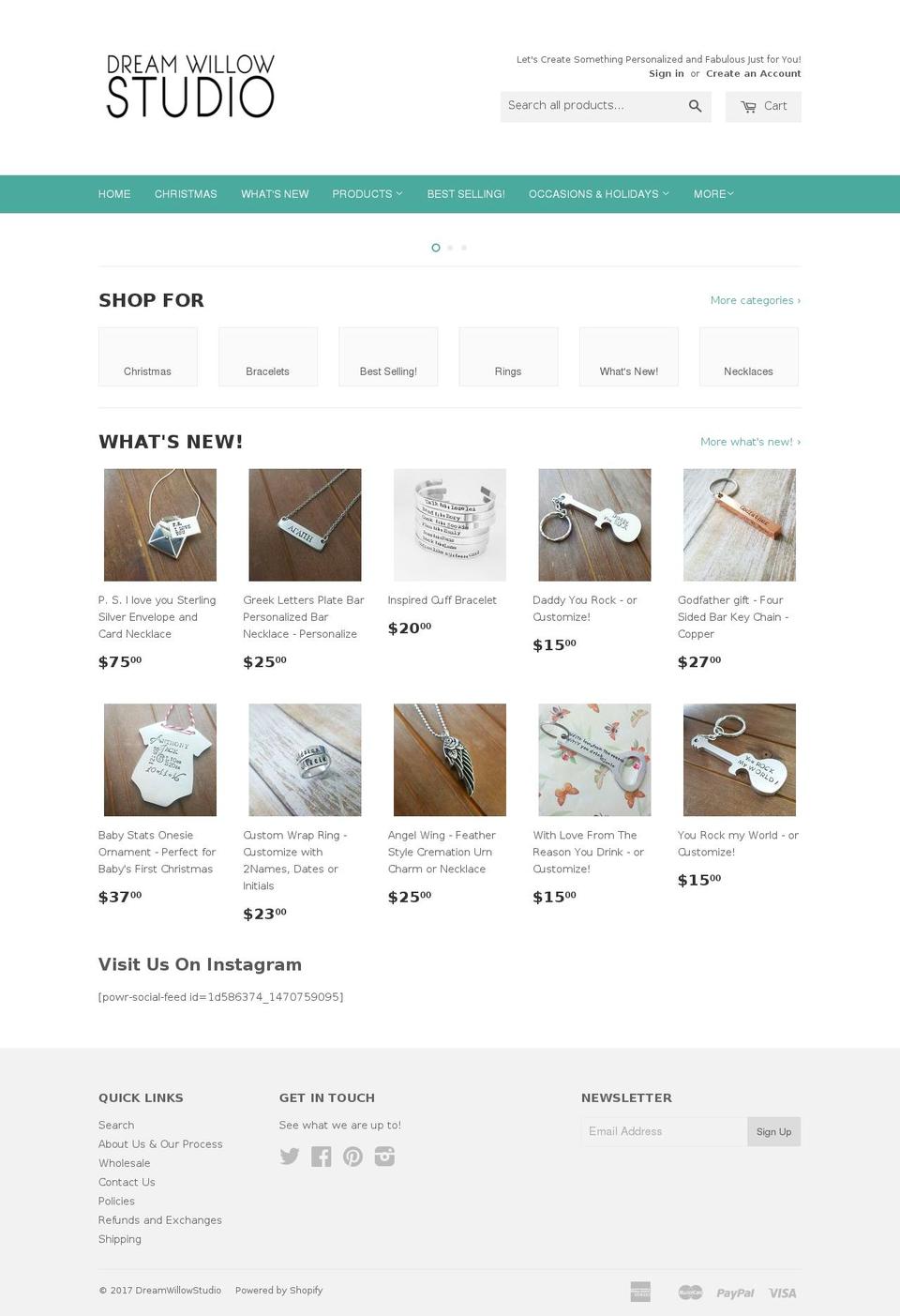 dreamwillowstudio.com shopify website screenshot