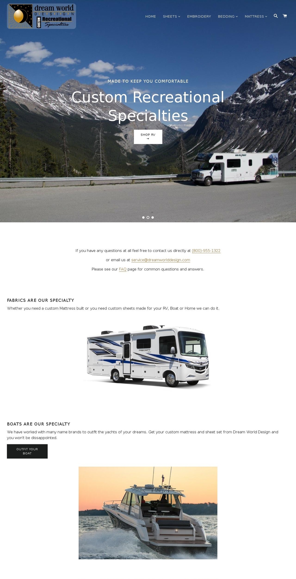 dreamworlddesign.net shopify website screenshot