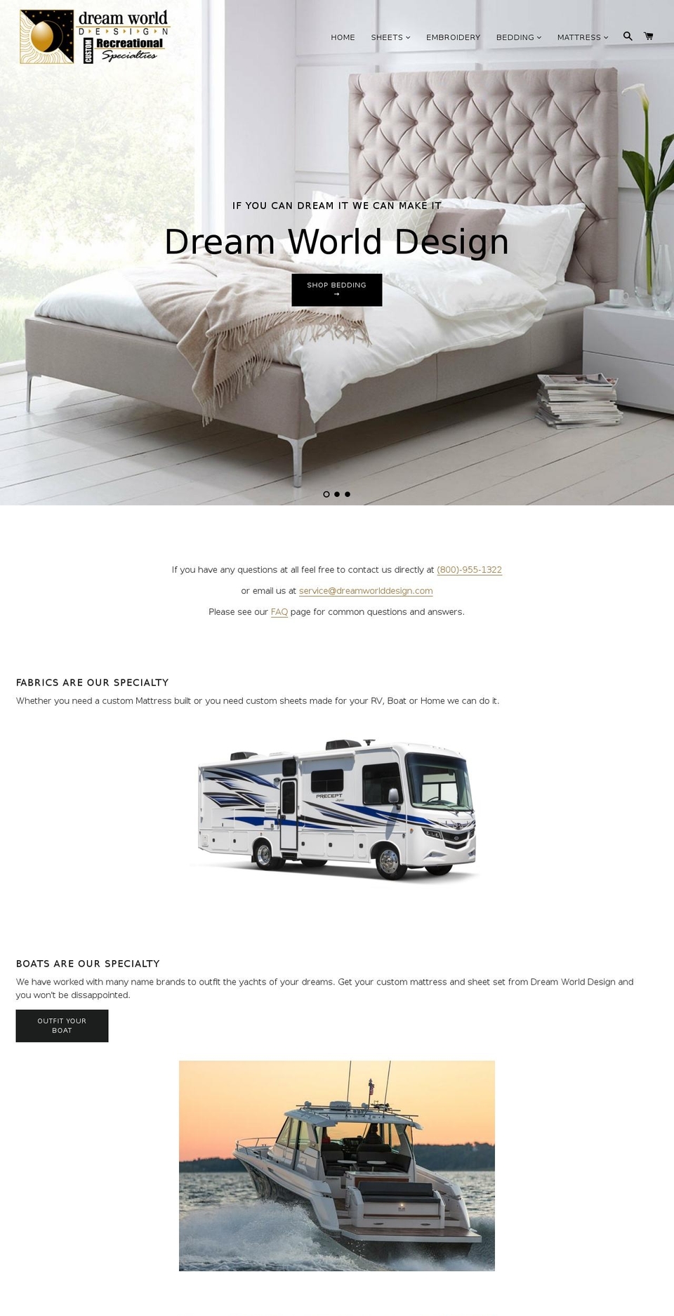 dreamworlddesign.org shopify website screenshot
