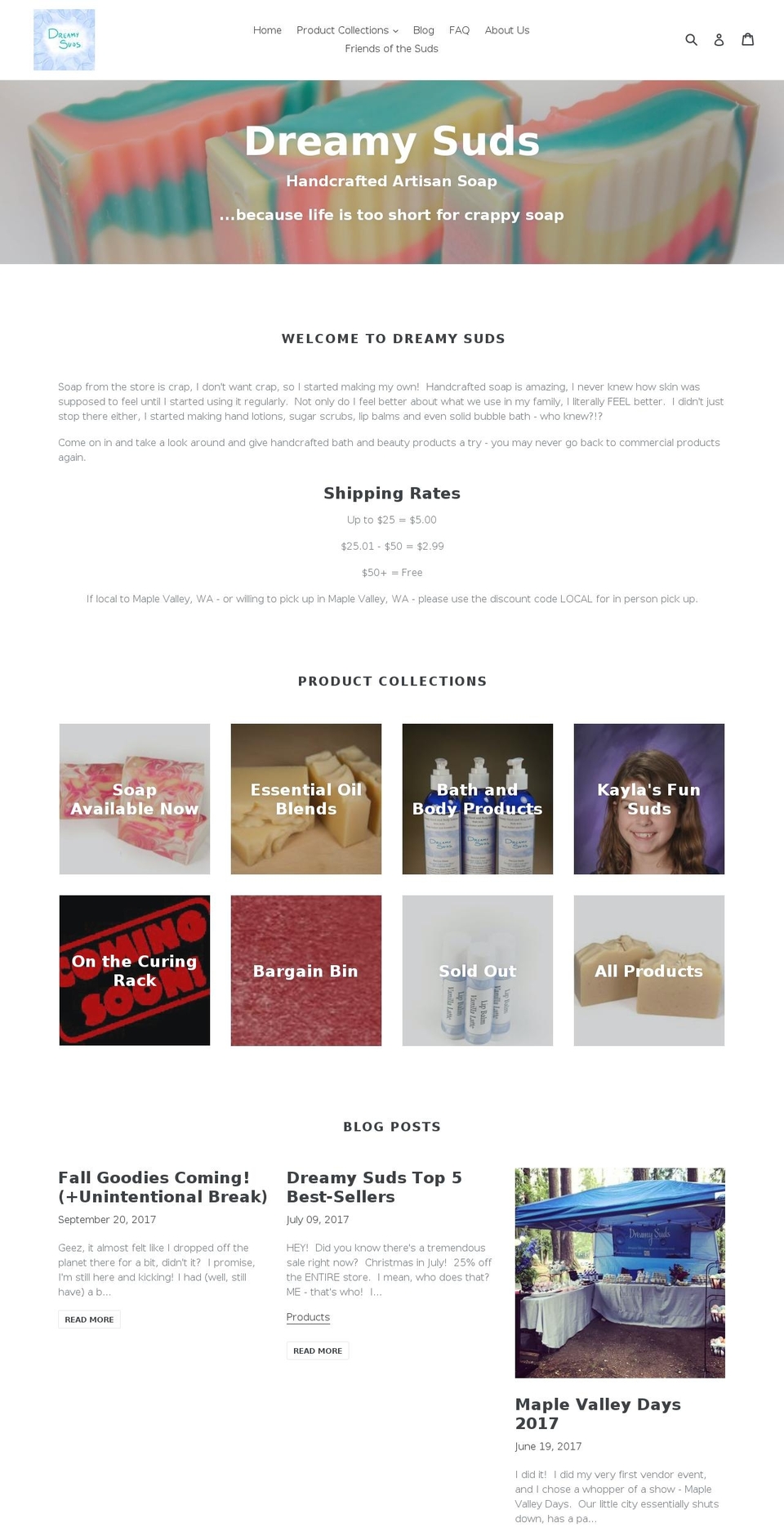 dreamy-suds.com — Shopify storefront screenshot