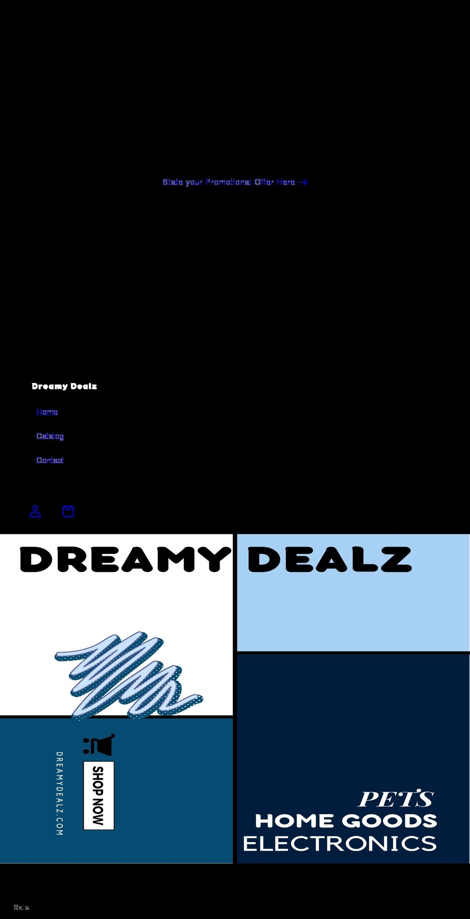 dreamydealz.com shopify website screenshot