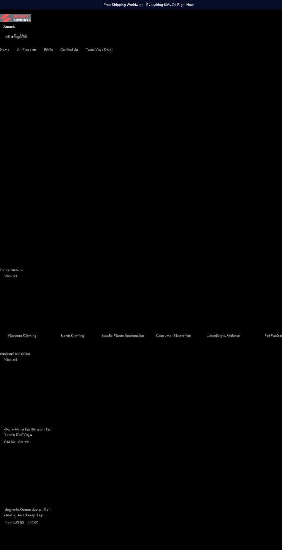 dreamysundays.com shopify website screenshot