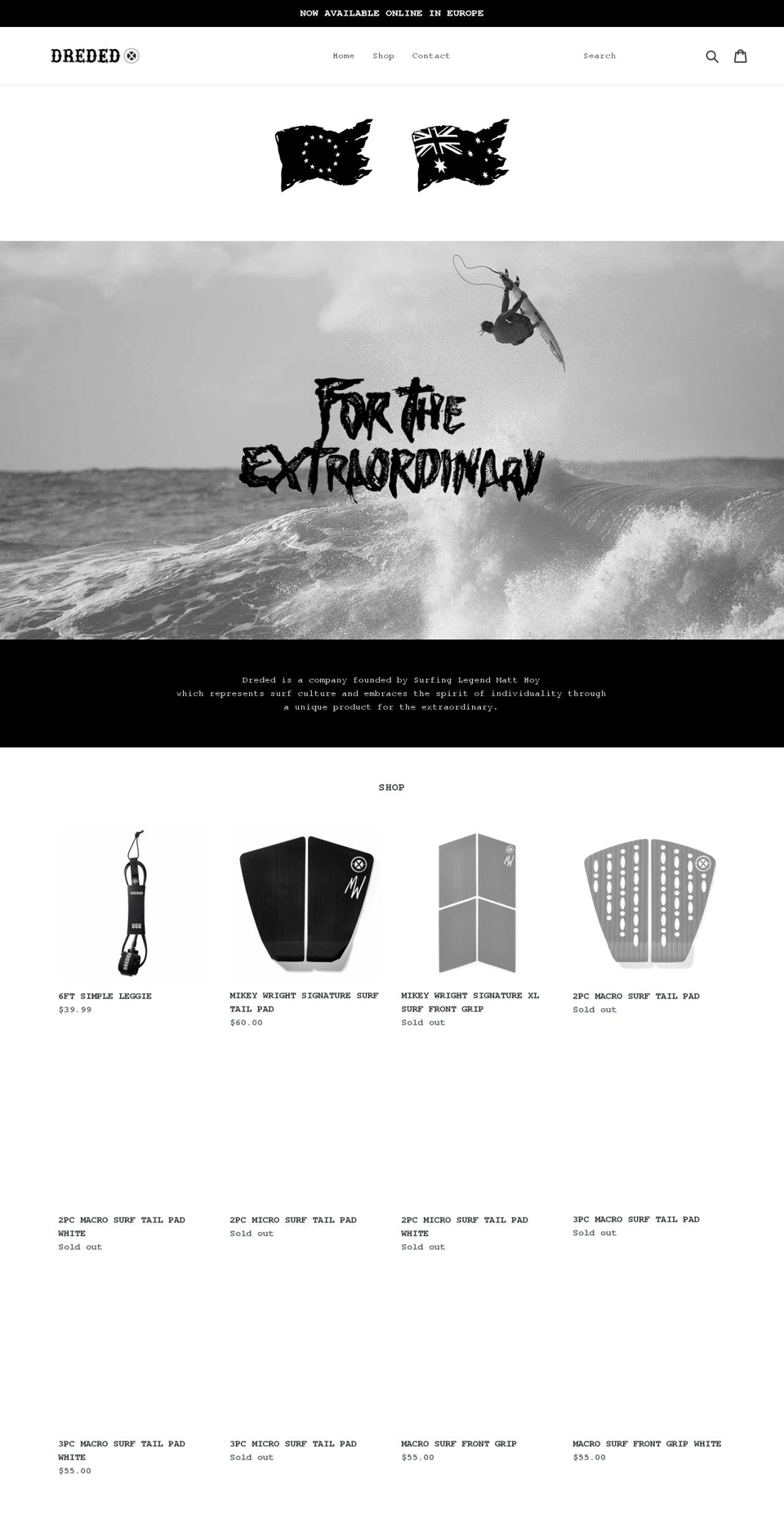 dreded.com shopify website screenshot