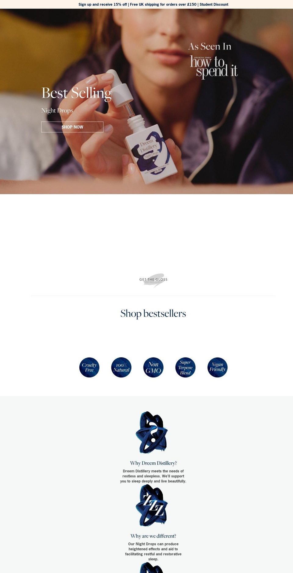 dreemdistillery.co.uk shopify website screenshot