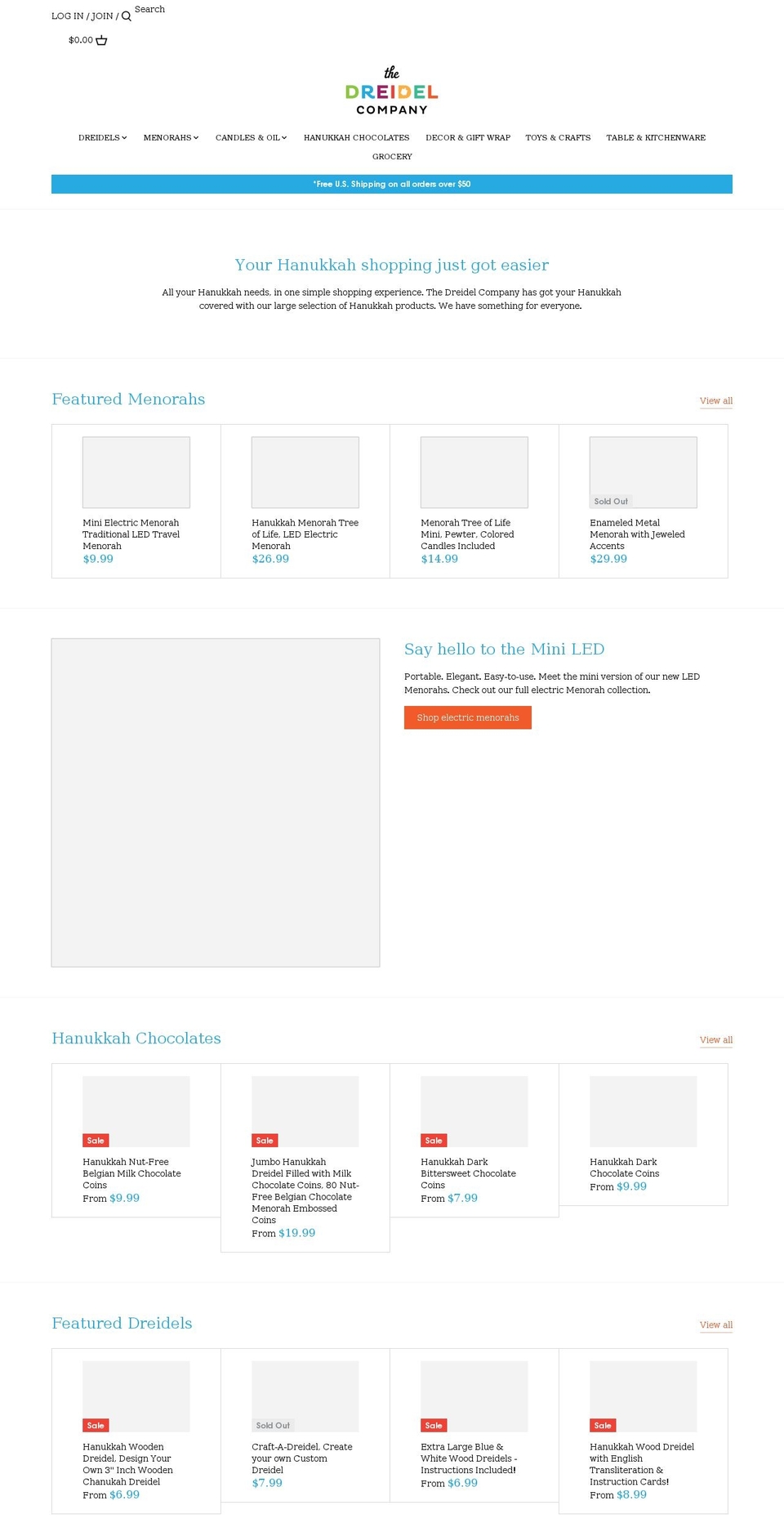 dreidelcompany.com shopify website screenshot