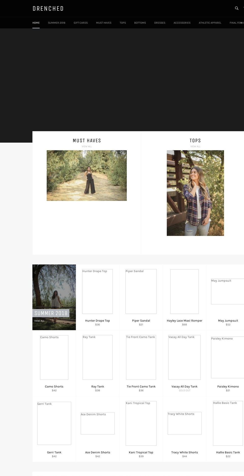 drenchedshop.com — Shopify storefront screenshot