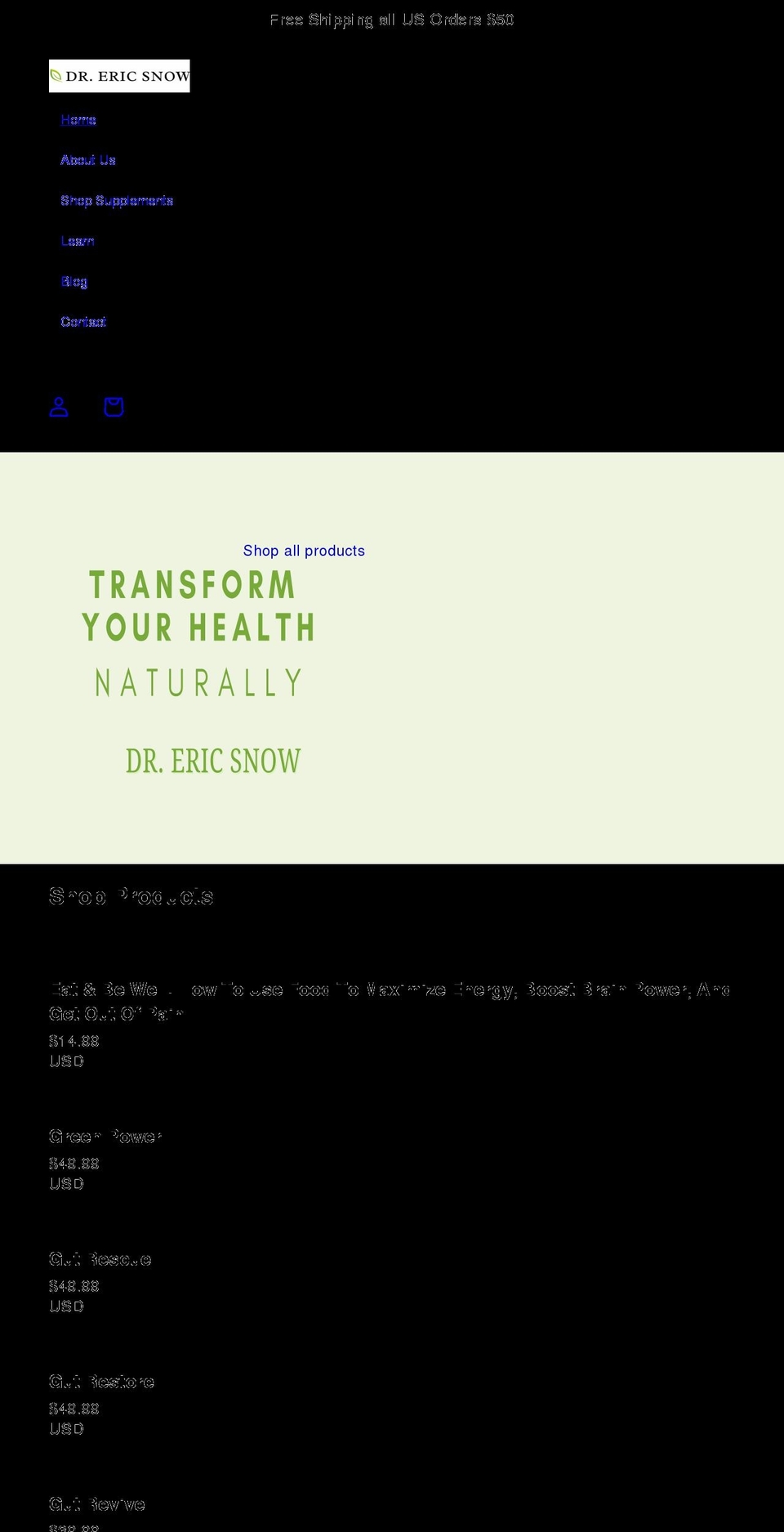 drericsnow.com shopify website screenshot