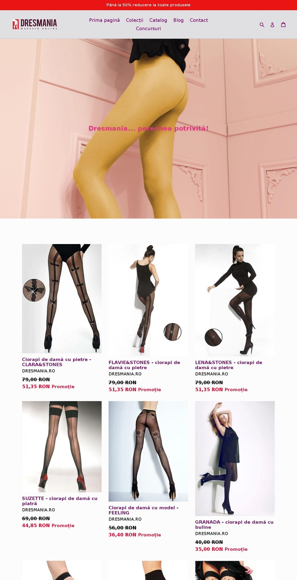 dresmania.ro shopify website screenshot