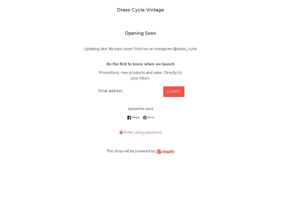 dress-cycle.com shopify website screenshot
